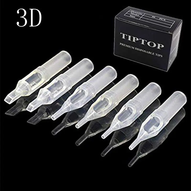 100 шт 3D одноразовые татуировки Советы Белый Цвет Стерильная насадка наконечник