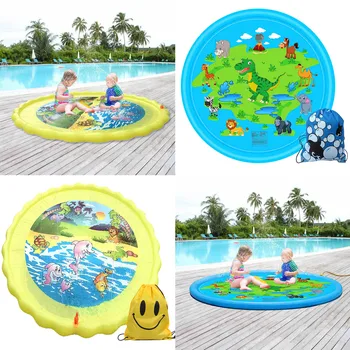 

Inflatable Sprinkler Sprinkle Splash Play Mat Pad Outdoor Water Toy with Storage Bag for Children Kids Toddlers 170cm Diameter