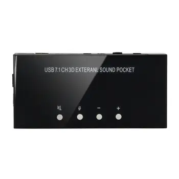 

USB 7.1 External Sound Pocket Box Digital Audio Streaming Sound Card Adapter Converter Black