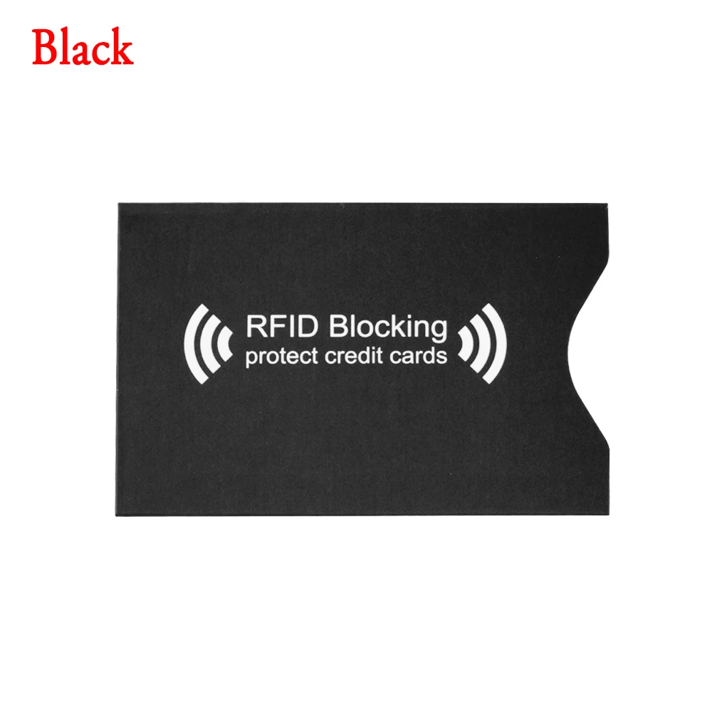 5 шт. защитный Противоугонный Считыватель RFID защита для кредитных карт блокирующий чехол для кожи алюминиевый чехол для банковских карт рукав кошелек - Цвет: Black