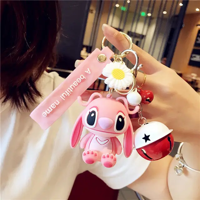 Disney Stitch Keychain Variety of Cartoon Lilo & Stitch Cute Doll Keyring Fashion Couple Bag Ornament Key Chain Car Pendant Gift 31