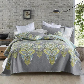 

CHAUSUB Cotton Quilts 3pcs Quilted Bedspreads for Double Bed Cover Quilt Set With 2 Pillowcase King Queen Size Blanket Coverlets