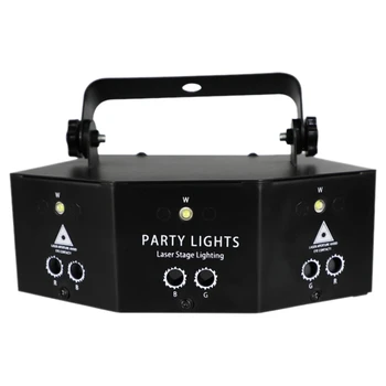 

9-Hole Mini Party Light LED Sound Control Stage Light for Christmas, Halloween, Stage, Bar Decoration(US Plug)