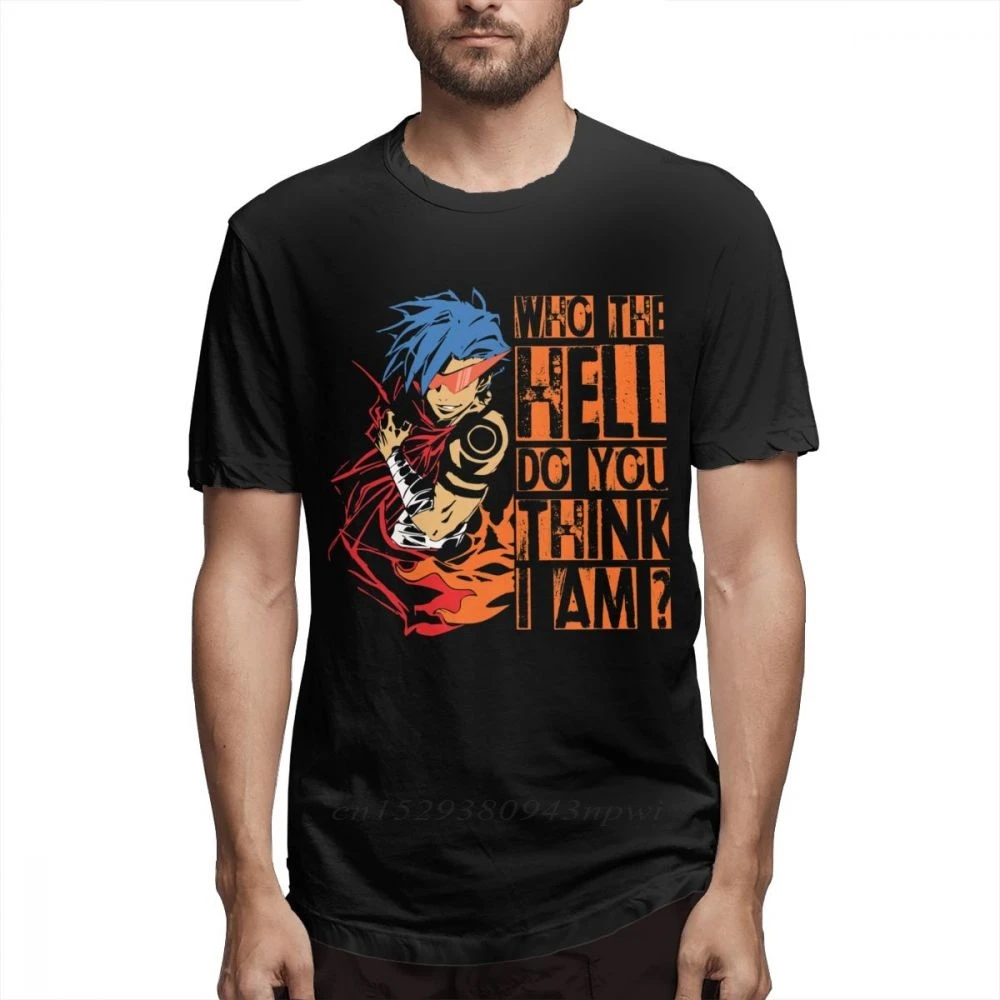 

Cool Design T-shirt Anime Gurren Lagann Kamina T Shirt For Man 3D Print Tee Shirt Round Collar T-shirt Wholesale