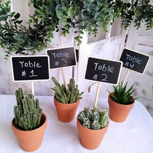 

10pcs Mini Wooden Chalkboard Desktop Blackboard Message Board For Restaurant Party Home Menu Drawing Bulletin Boards
