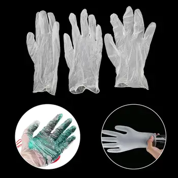 

Protection Gloves Disposable Transparent Gloves Cleaning Protection Gloves For Salon Hair Dye Gloves Oil Care Gloves 100pcs