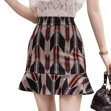 Весна лето женская юбка труба печать тонкий сексуальный модная упаковка Хип юбка офисные женские милые юбки плюс размер