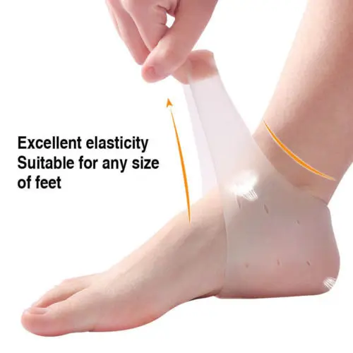 Heel Insoles 2PCS Protective Silicone PLANTAR FASCIITIS Heel Spur Ankle Gel Support Pain Relief