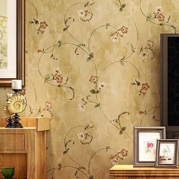 

Country Retro Nostalgic Pastoral Crocheted Non-Woven Wallpaper Living Room Bedroom Restaurant TV Background Wallpaper