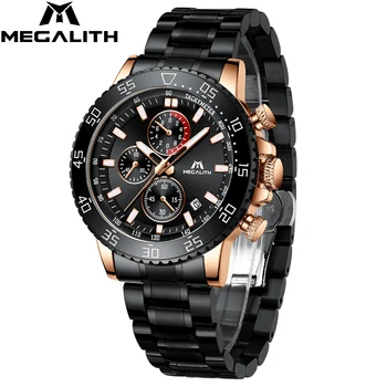 

Watch Man MEGALITH Top Fashion Brand Stainless Steel Men Wathes Waterproof Sport Date Quartz Watches Man Relogio Masculino 8087