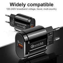 Универсальное быстрое зарядное устройство Rock QC3.0 USB Универсальное быстрое зарядное устройство для мобильного телефона зарядное устройство настенное USB зарядное устройство EU/US/UK переходник
