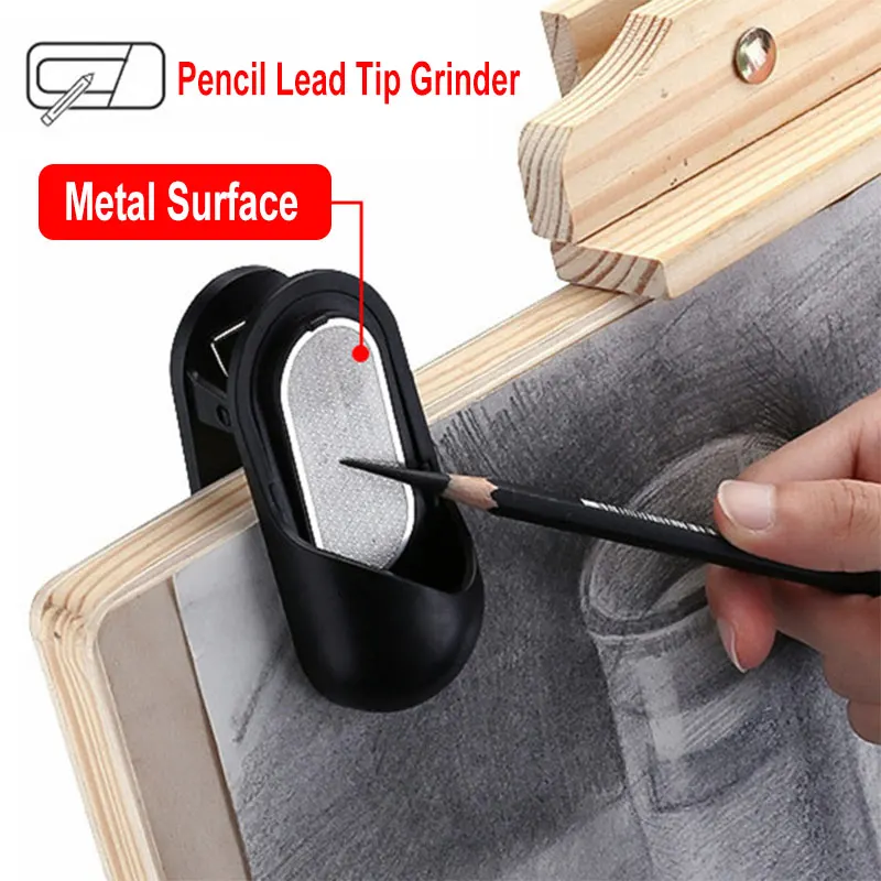 Multifunction Art Sketch Pencil Graphite Charcoal Carbon Stick Rod Sharpener Grinder With Easel Clip For Drawing Paper Holder