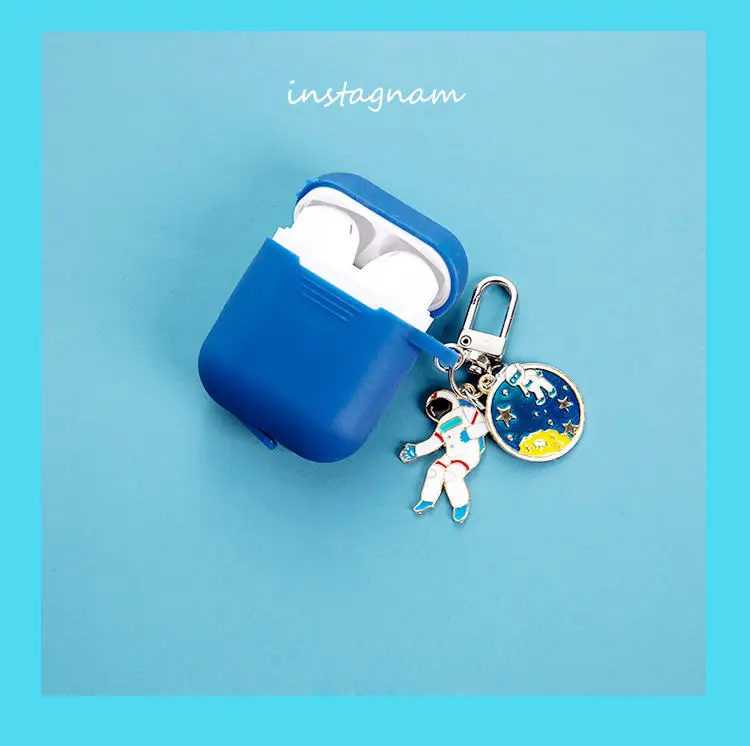 Космический астронавт пилот Spaceman силиконовый чехол для Apple Airpods 2 аксессуары чехол защитный чехол сумка чехол для наушников брелок - Цвет: 4