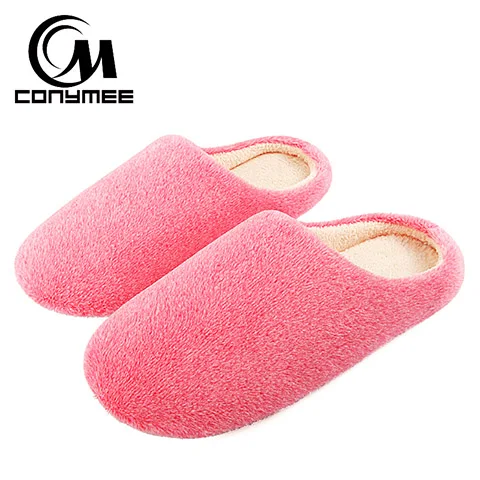 QWW-CS Pink Зимние мужские домашние тапочки; повседневная домашняя обувь; Мягкие плюшевые тапочки для спальни; нескользящие мужские теплые хлопковые тапочки Большие размеры мужские пушистые тапочки сандалии утолщаются бархатные - Цвет: QWW-CS Pink