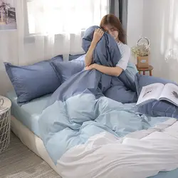 Синий и белый градиент домашний текстиль постельное бельё простой постельное белье набор пододеяльников для Стёганое одеяло наволочка