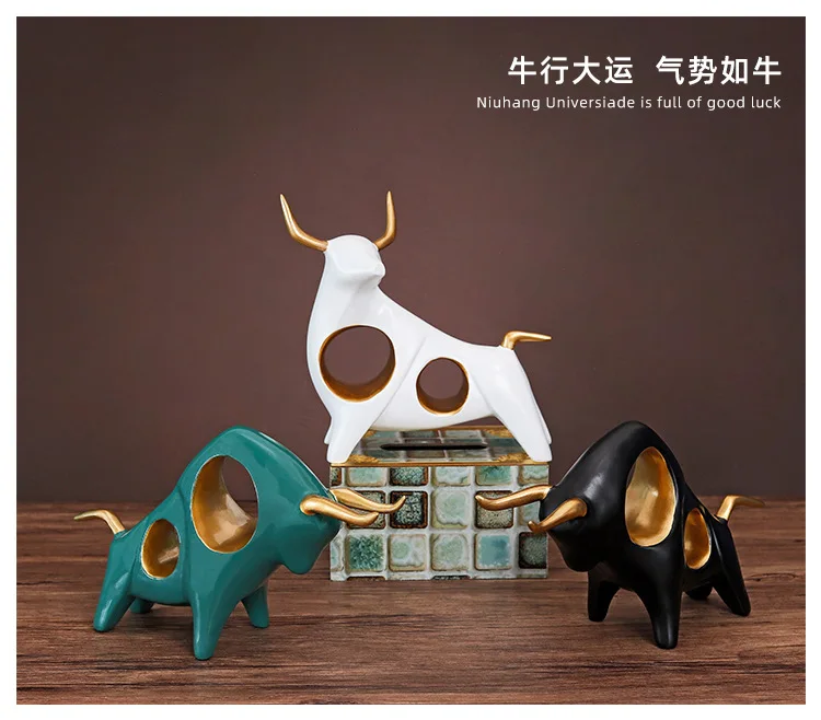 Figurine De Taureau En Laiton, Bœuf Feng Shui En Cuivre Doré, Symbole De Chance Pour La Carrière Et La Richesse