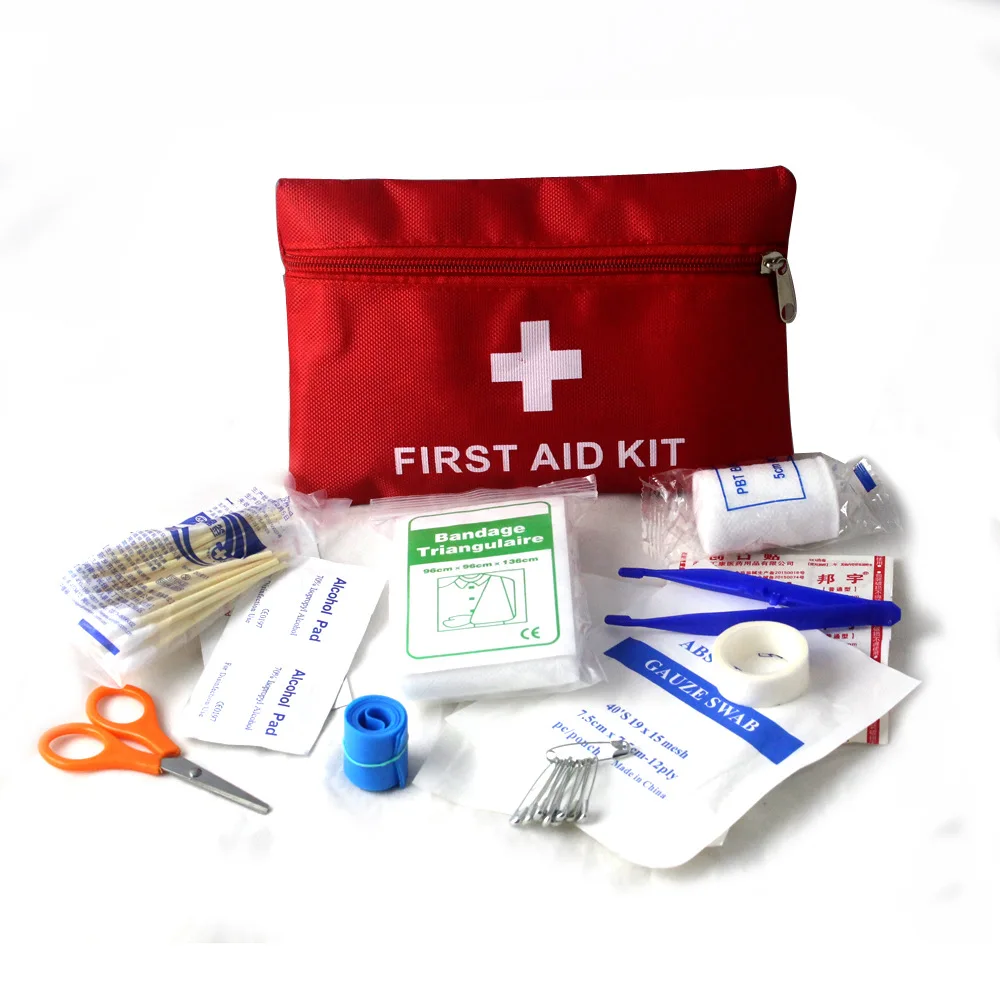 

Outdoor Travel Supplies 13 Pieces Portable Multi-functional Triangular Bandage Cloth Cotton Swab Kit Protective Suit First Aid K