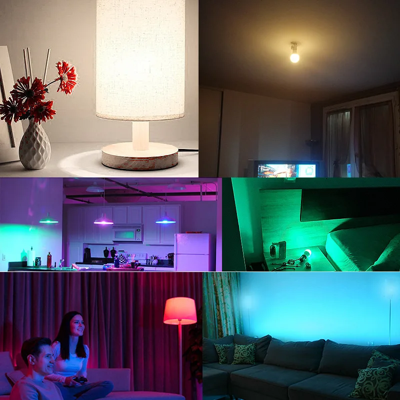 Светодиодная лампа с Bluetooth E27 E14 GU10 RGB Ночной светильник дистанционным управлением