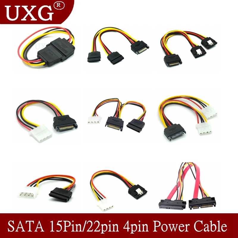 SATA Power Cable Splitter Molex 4pin Male to Serial ATA 15pin x 2 Female Y Hard Drive Cables for Bitcoin Miner Mining | Компьютеры и