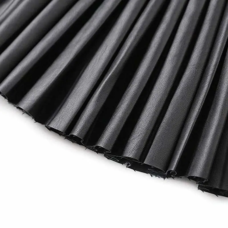 Babyinstar New Arrival Toddler Children's Clothing Kids PU Leather Black Skirts for Baby Girls Casual Pleated Skirt Outfit