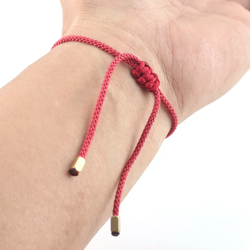 Милый медный браслет с тибетским медведем и бусинами, Красный Плетеный Регулируемый браслет дружбы для женщин и мужчин, ювелирное изделие в подарок