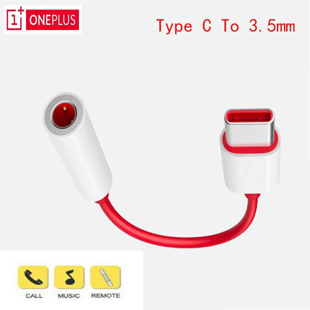 

Original Oneplus Earphone Jack Adapter Type-C To 3.5mm Headphone Converter Cable For One plus 1+6T 7 7Pro 7T