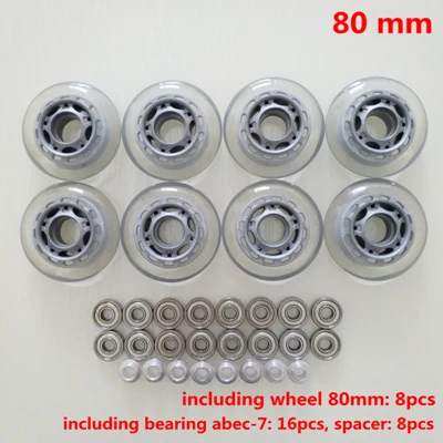 gray 80 mm Роликовые колеса Скейт Колеса прозрачный подшипник колеса ABEC-7 ABEC-9 - Цвет: gray 80 mm