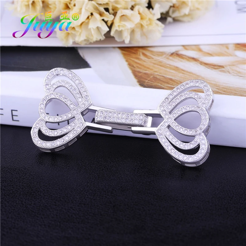 

Juya Handmade Creative Gold Silver Plated Fastener Closure Lock Clasps Accessories For Needlework Gems Pearls Jewelry Making