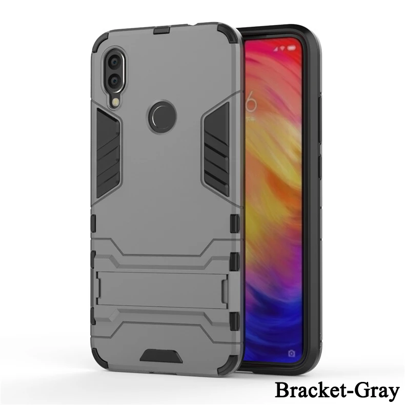Bracket Gray Чехол-Броня с кольцом для Xiao mi Red mi Note 8 7 6 K20 Pro 5 Plus 7A mi 8 SE mi 9 9T A1 A2 A3 Lite CC9E mi x 2s Max 3 Pocophone F1 - Цвет: Bracket Gray
