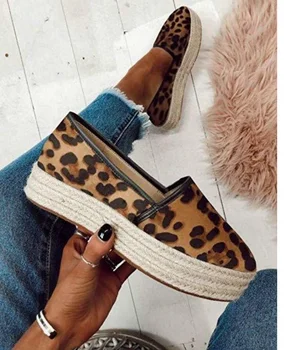 

High Quality Spring Women Leather Loafers Slip-on Ballet Flats Platform Shoes Woman Slip On Loafers Boat Shoes