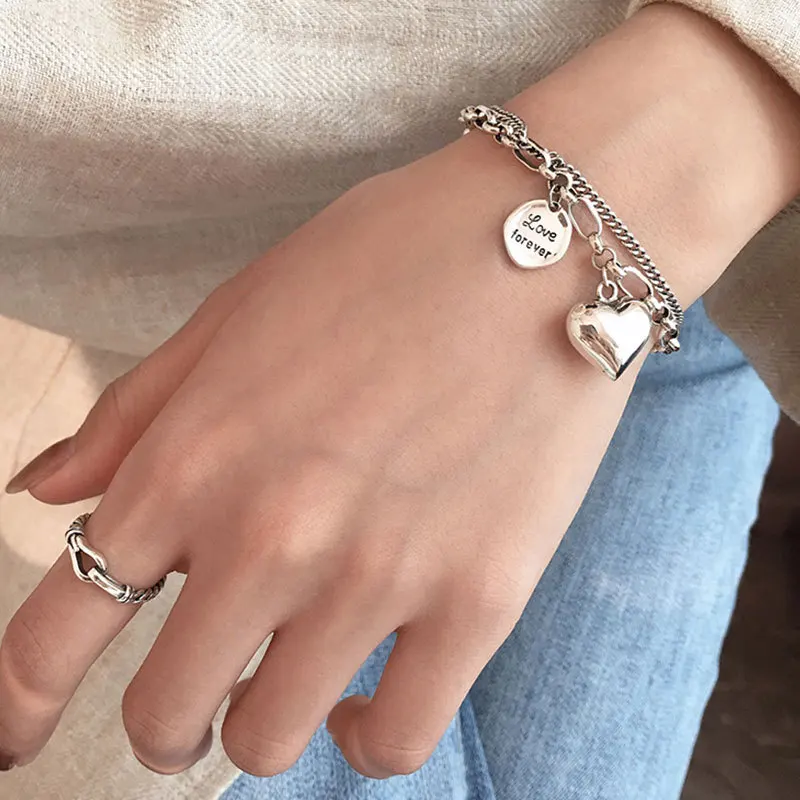 W Letter Bracelet Ssilver Color Double V Bracelet For Women - Bracelets -  AliExpress