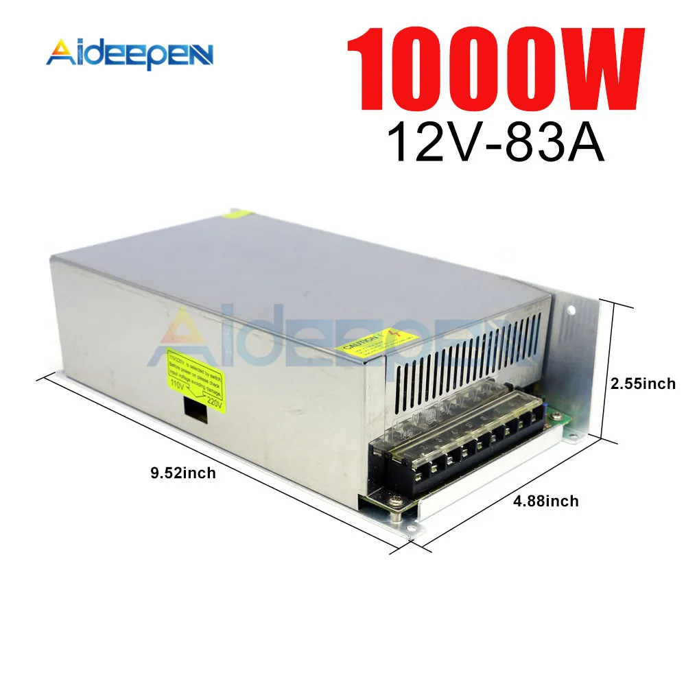 

12V 83A 1000W Switching Power Adapter 12V 83A 1000 Watts Voltage Converter Regulated Switch Power Supply for LED