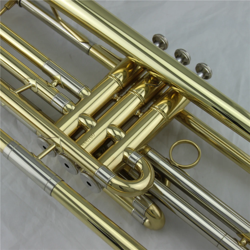 High Grade professional Gold lacquer Bass Trumpet
