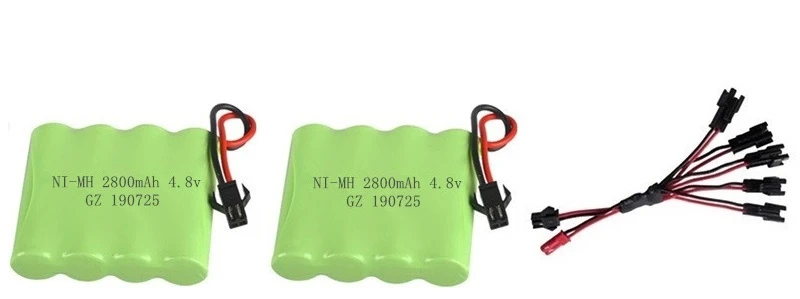 SM PLUG) 4,8 в 2800 мАч NiMH аккумулятор для радиоуправляемых игрушек автомобили танки роботы лодки пистолеты 4,8 В перезаряжаемый аккумулятор ni-mh AA аккумулятор - Цвет: Watermelon Red
