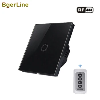 

1/2/3gang wall light touch switch 1 way support RF433 433 Mhz wireless remote controller NO Neutral line