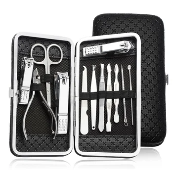 

Manicure Pedicure Set Nail Clippers 12pcs Stainless Steel Manicure Kit Tools for Nail Cutter Kits with Portable Case HJL