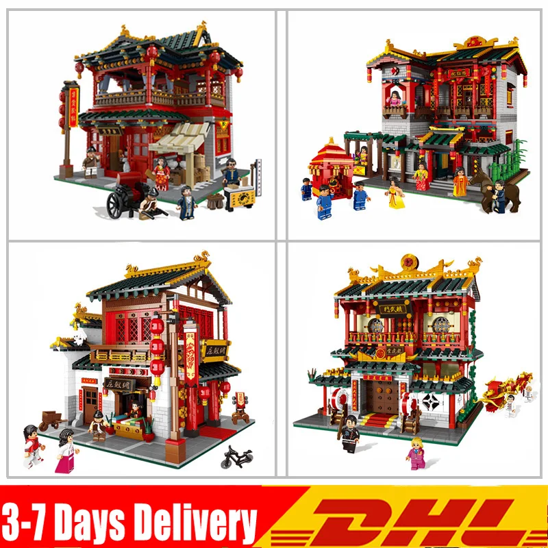 

In Stock XingBao Chinese Style 01001 + 01002 +01003+01004 Model Building Blocks Bricks Educational Toys Birthday Christmas Gifts