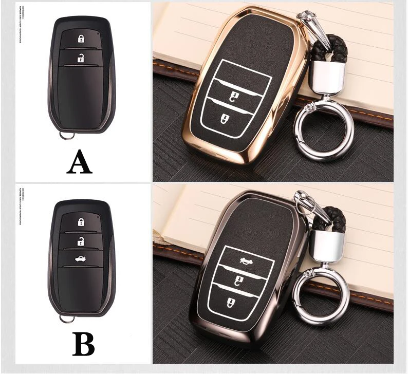 Светящийся кожаный чехол для ключей автомобиля для Toyota CHR Auris Corolla Camry Prado RAV4 Avensis Verso Yaris Aygo Scion TC IM Hilux