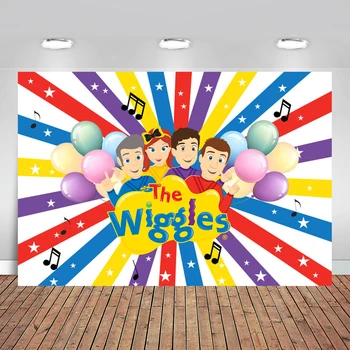 

Children Birthday Party Photography Backdrop for Kids Colorful Radial Strip Little Stars Balloon Celebration Backgrounds 7x5FT