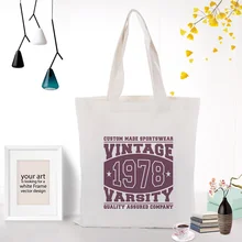 Текстовый тип сумки вместительная сумка для покупок сумка на заказ Печать логотипа холст текст DIY ежедневное использование экологическая многоразовая утилизация