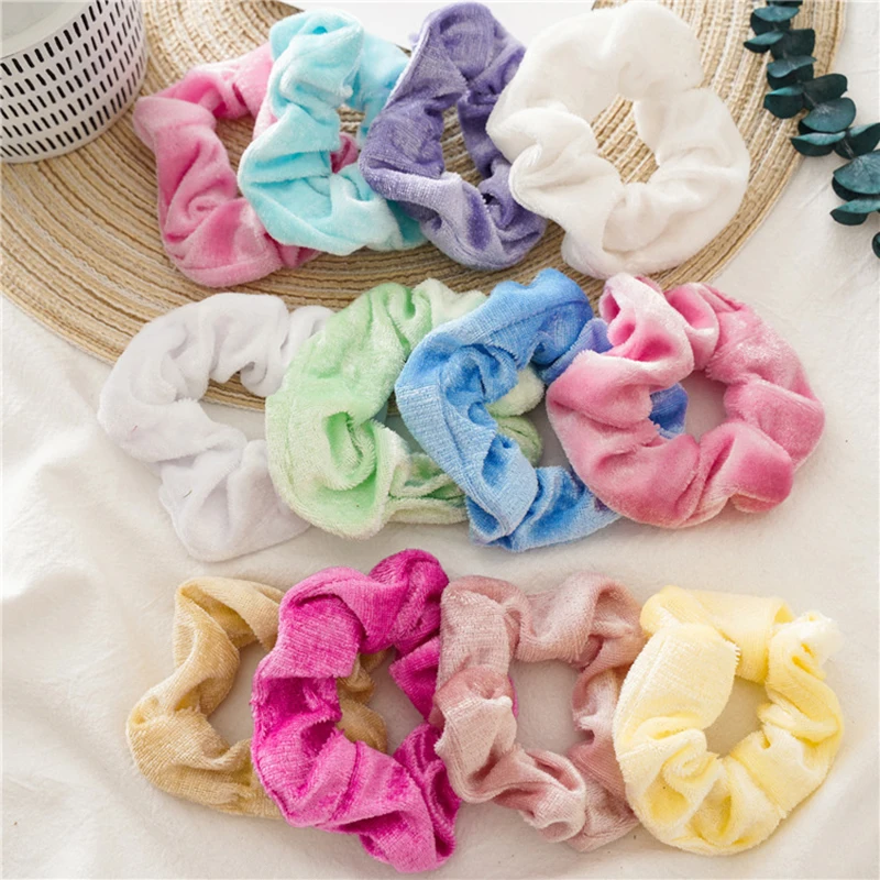 12pcs Velvet Scrunchie Women Elastic Hair Rubber Bands For Women Hair tie Rope Ring Girls Hair Accessories Ponytail Holder