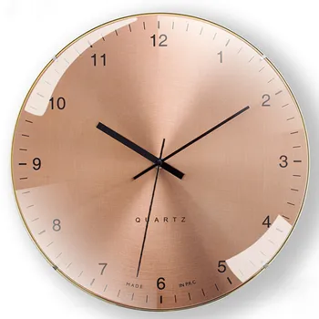 

Metal Big Wall Clock Modern Design Rose Gold Silent Clocks Living Room Creative Wall Watch Quartz Office Kitchen Home Decor Gift