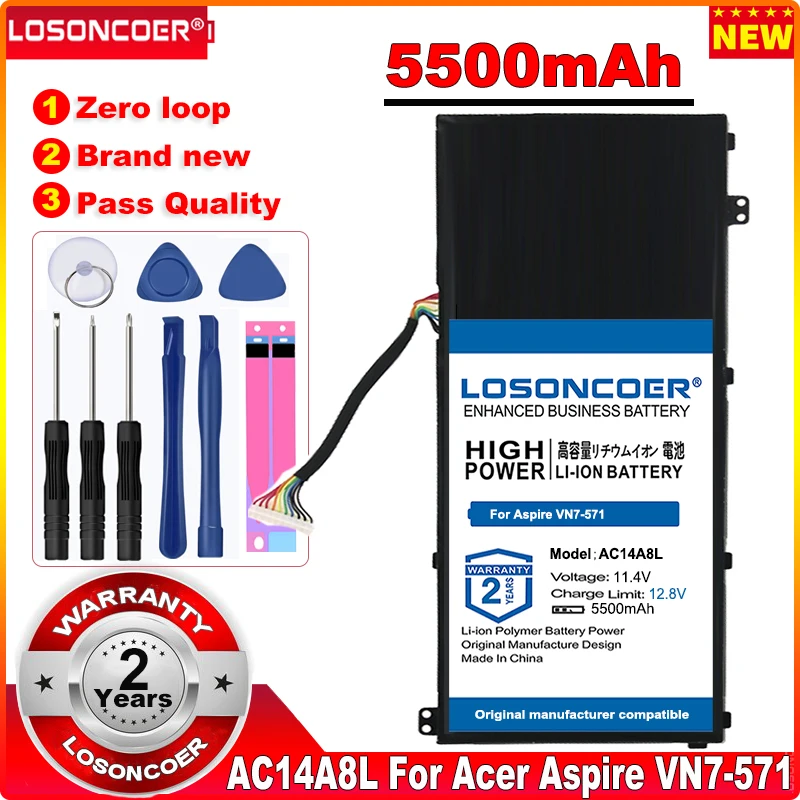 5500mAh AC14A8L For Acer Aspire VN7-571 VN7-791G VN7-571G VN7-591 VN7-591G MS2391 KT.0030G.001 Laptop Battery+Quick Arrive | Компьютеры и