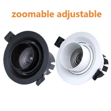 Диммируемый встроенный Точечный светильник с зумом 15-60 градусов Потолочный светильник COB 5 Вт 7 Вт 10 Вт 15 Вт 20 Вт 30 Вт задний настенный светодиодный светильник для помещений