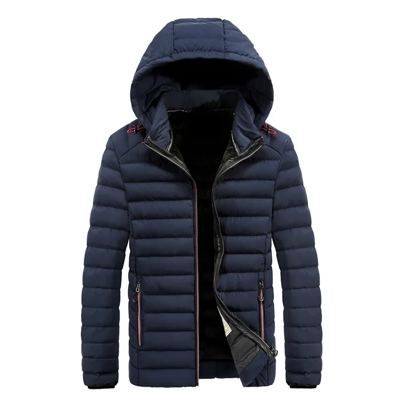 Men's Large-Size Cotton Clothing New Leisure Warming and Thickening Down Men's Parkas Men's Winter Hooded Coat Down Cotton Suit