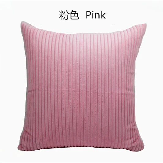 Полоса из мягкого вельвета плюшевые Карамельный цвет подушка покрытие домашний декор диван кровать Подушка Чехол 35/40*40/45/50/60 см - Цвет: Stripe Pink