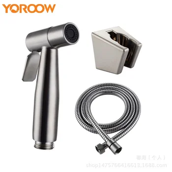 

Hand Held Bidet Sprayer Washing Cleaning Abs Bathroom Hose Faucet Chrome Toilet Hold Mixer Gun Portable Free GEX00AK 4