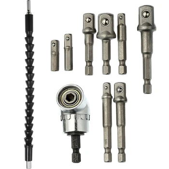 

8pcs Extension Bars 105° Right Angle Drill W/ Flexible Shaft Set Repair Tool Kit