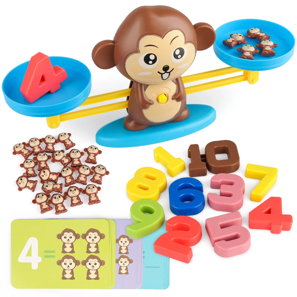 D-FantiX Monkey Balance Cool Math Game Counting Numbers Scale Toy Kids Addition and Subtraction STEM Montessori Toys | Игрушки и хобби