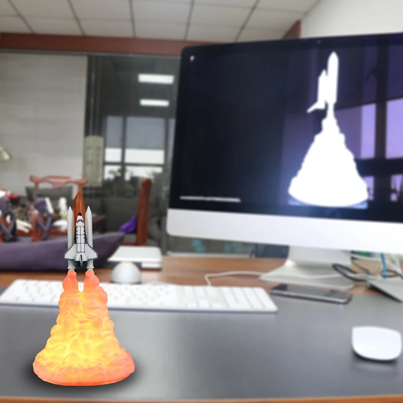 Промо-акция! 3D печать Космический Шаттл лампа перезаряжаемый ночной Светильник для любителей космоса Лунная лампа как украшение комнаты-L